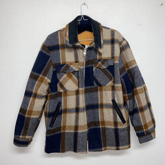 Woolrich Wool Mackinaw Cruiser Jacket Men’s XL Lined Coat Zip Plaid USA - Picture 1 of 12
